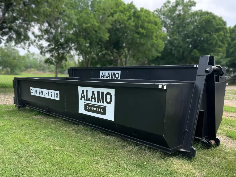 Alamo Disposal branded dumpsters