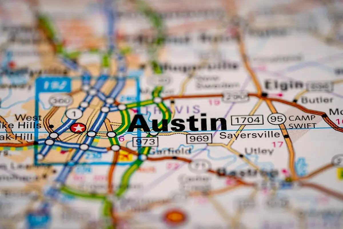 Greater Austin service area map