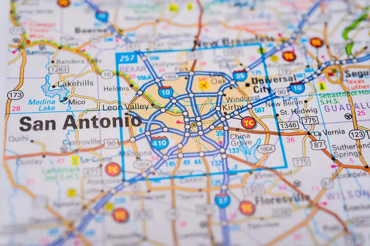 San Antonio service area map